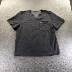 Figs Men's Charcoal Gray V-Neck Scrub Top